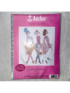 NOS Vintage 2006 Anchor Counted Cross Stitch Kit Ladies That Lunch 10 1/2 x 10